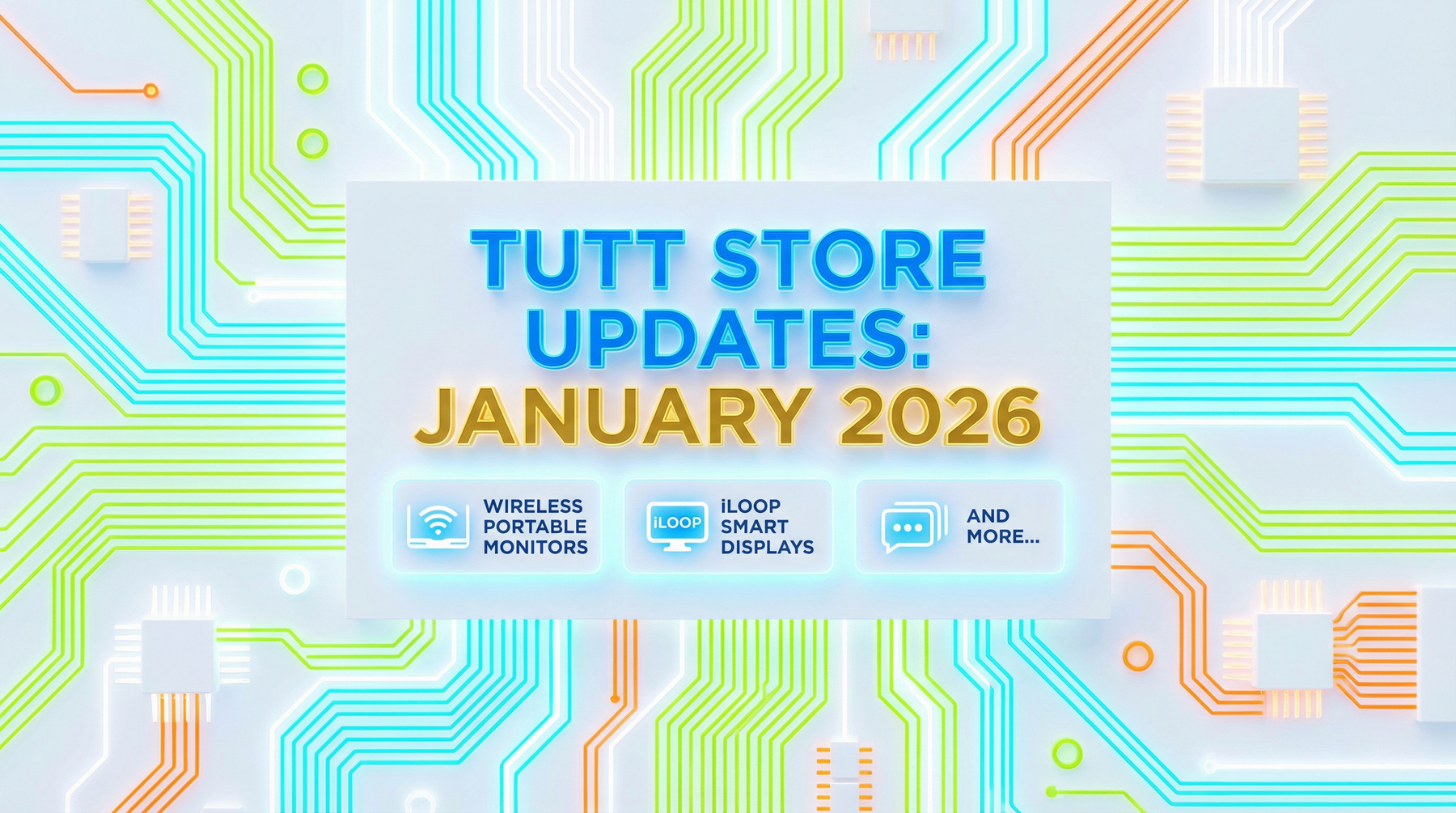 sleek smartwatch, portable monitor,Wireless Portable Monitors in Canadaand drone on clean desk with soft light