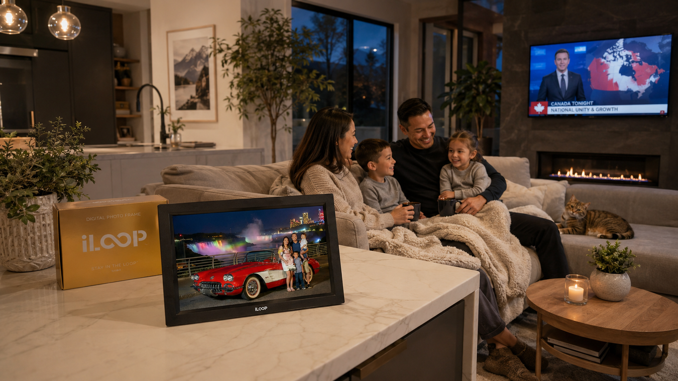iLoop Digital Photo Frame for Modern Family Photo Sharing in Canada