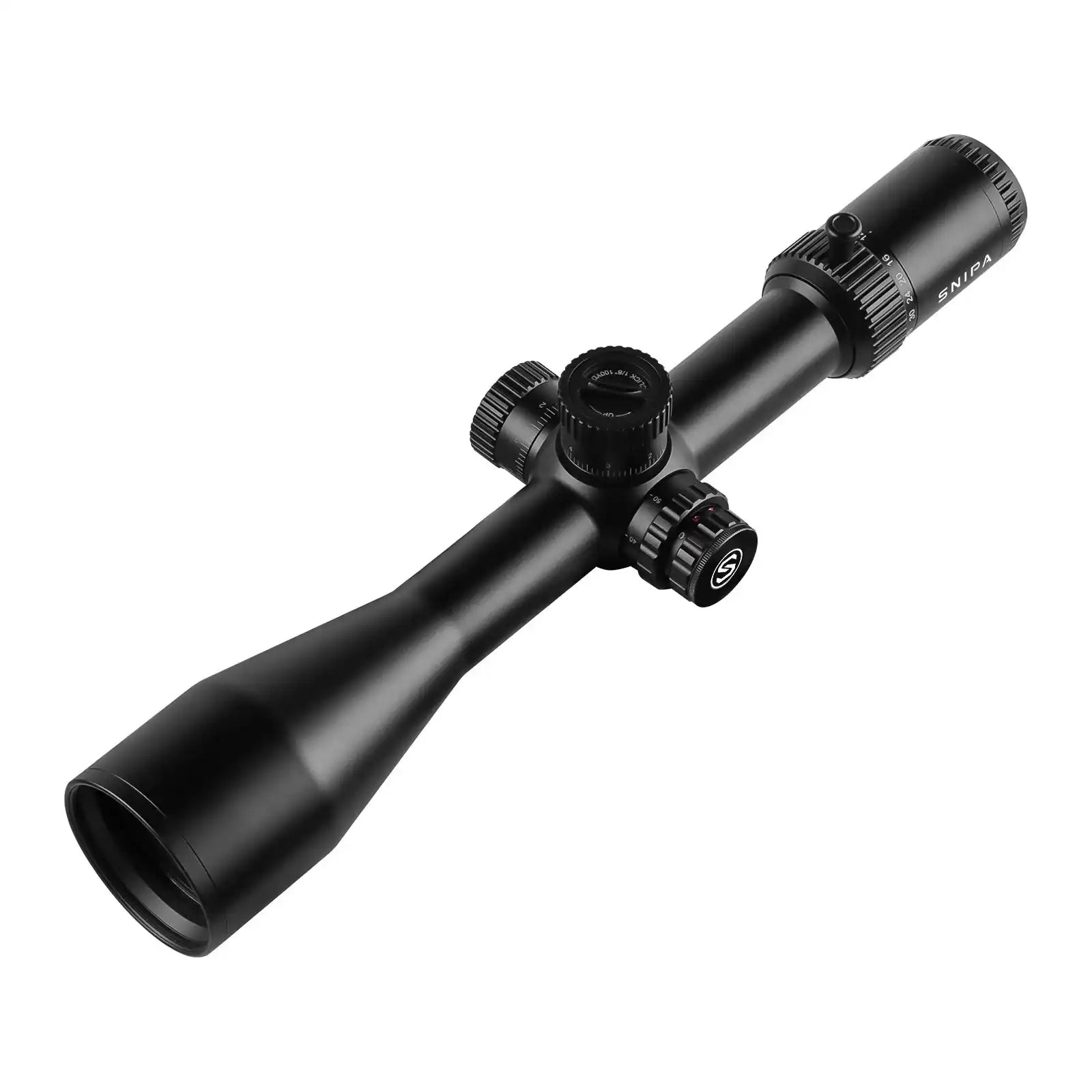 SNIPA Yukon Edge 4-40x56 FFP rifle scope with illuminated MOA reticle on white background TUTT