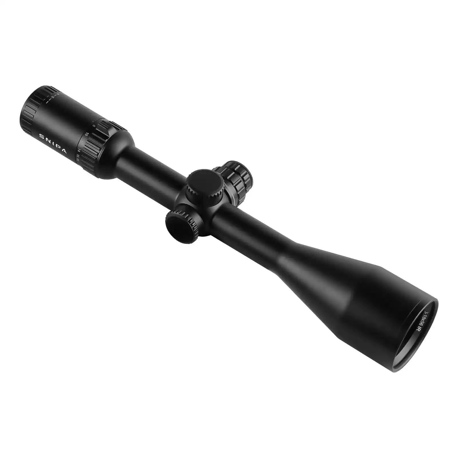 Black SNIPA POLAR X tactical rifle scope with adjustment dials and wide-angle lens TUTT