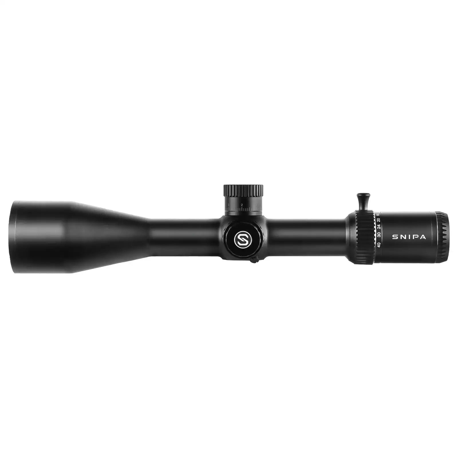 SNIPA Yukon Edge 4-40x56 FFP rifle scope, 34mm tube, black, with adjustment turrets, side view TUTT