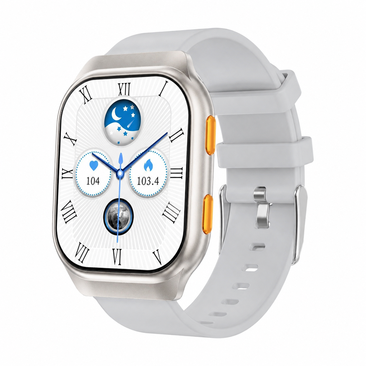 Montre connectée TUTT avec écran AMOLED | Affichage permanent | Suivi de santé et d'activité | YOKO | Montre connectée IP68 pour hommes et femmes (deux bracelets) 