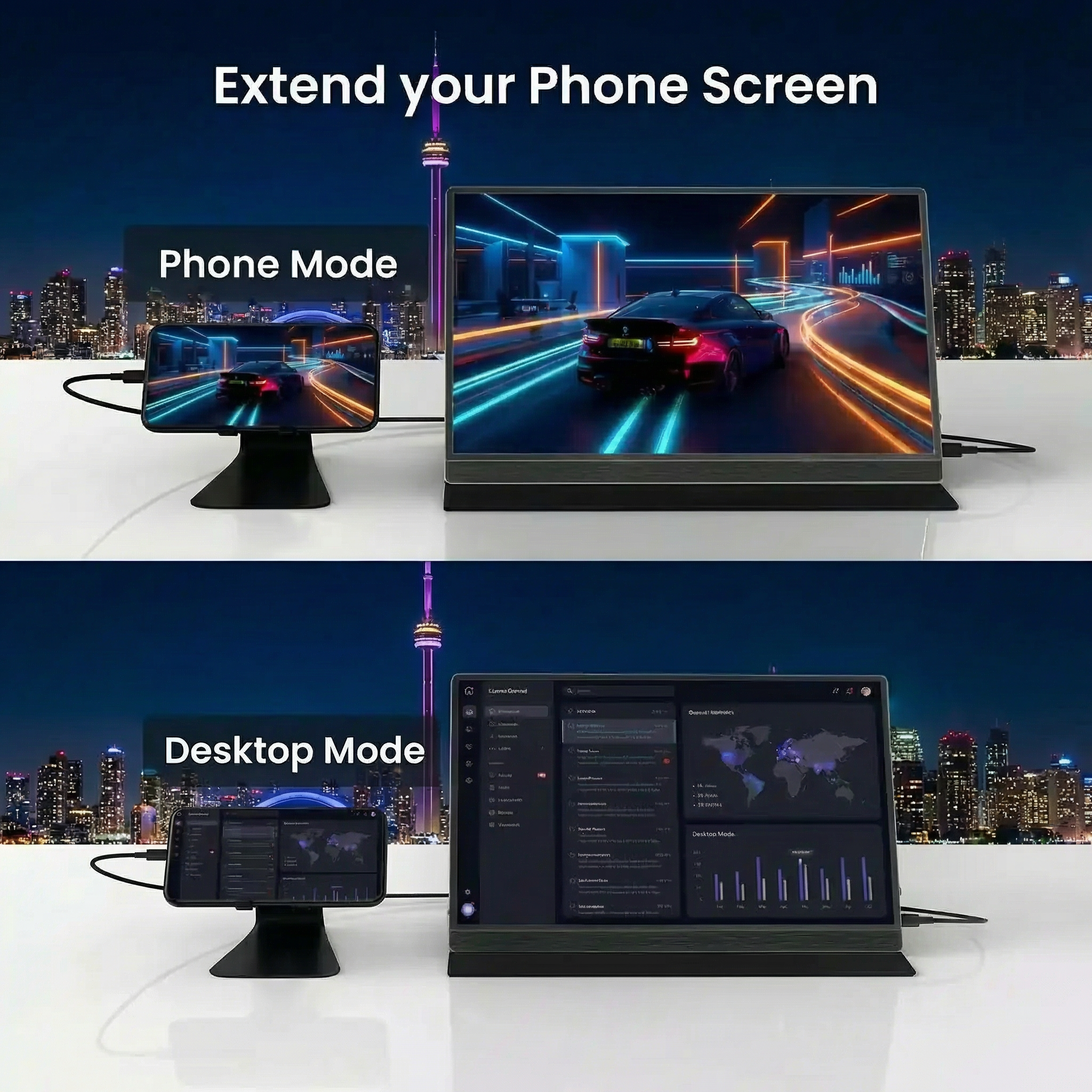 TUTT 15.6" 4K Gaming Portable Monitor | 8000 mAh Built-in Battery & AMD FreeSync™ Technology | Leather Case B15