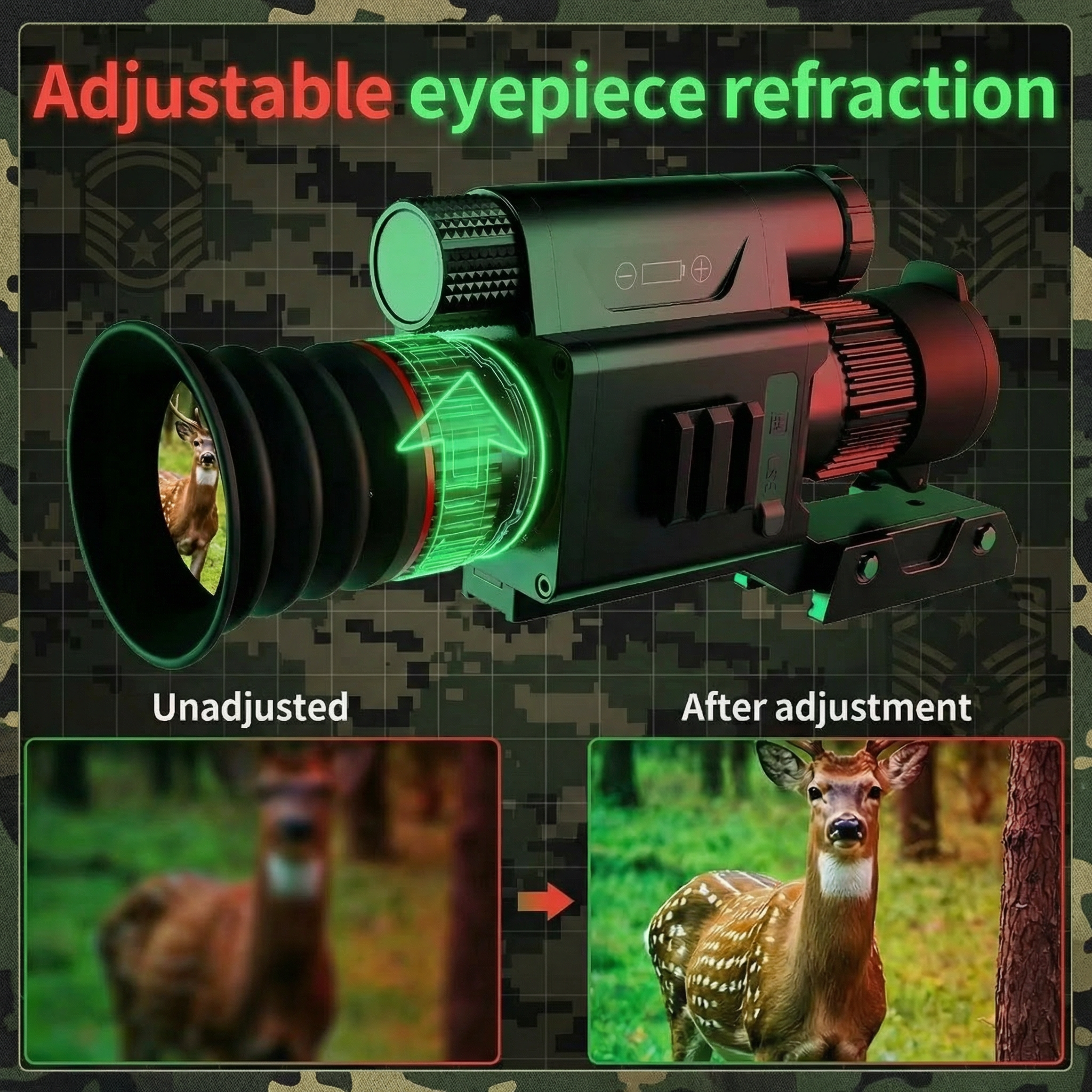 TUTT X7 Digital Night Vision Scope, 5-20X Magnification, 4K Video Recording, IP56 Waterproof, Built-in Electronic Stabilization