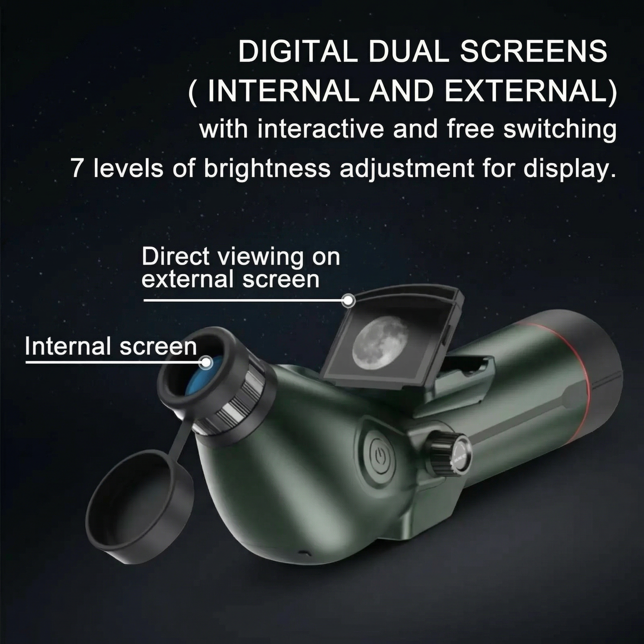 TUTT 350x , 4K Recording Telescope, Spotting Scope | External Screen & Night Vision | 30MP HD microSD IP54 Waterproof Star0ne