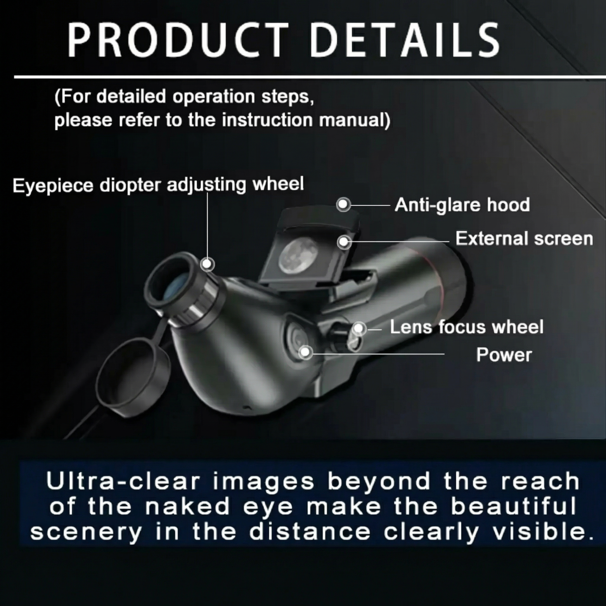 TUTT 350x , 4K Recording Telescope, Spotting Scope | External Screen & Night Vision | 30MP HD microSD IP54 Waterproof Star0ne