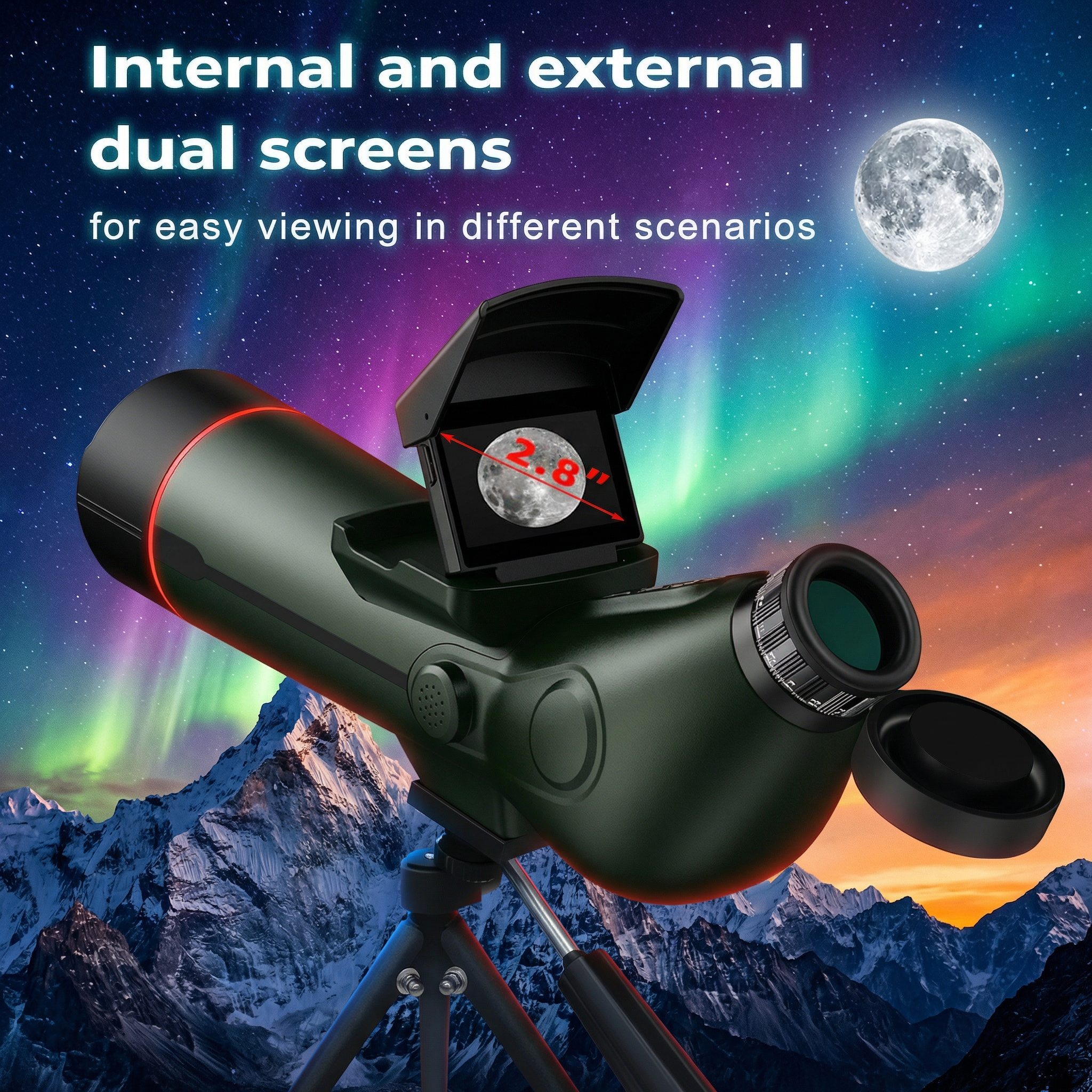 TUTT 350x , 4K Recording Telescope, Spotting Scope | External Screen & Night Vision | 30MP HD microSD IP54 Waterproof Star0ne