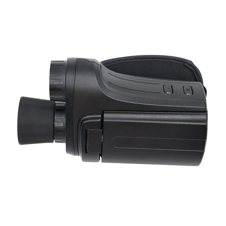 Black handheld monocular digital night vision device with adjustable eyepiece and control buttons TUTT