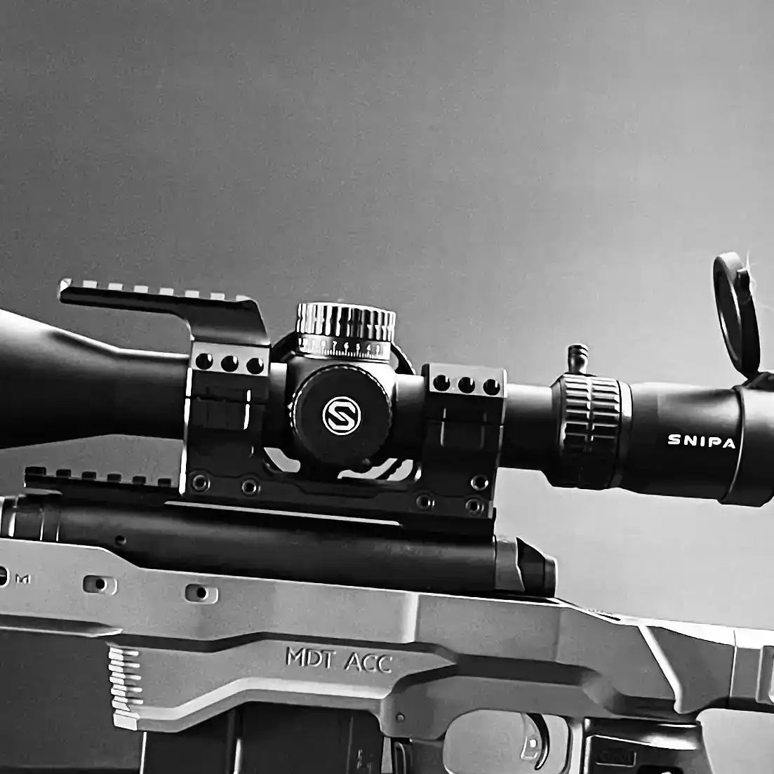 SNIPA Northline Tactical Precision Rifle Scope Mount with integrated level and Picatinny rail on MDT ACC chassis TUTT