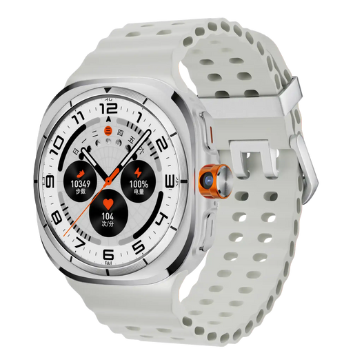 TUTT U8 Ultra 4G Android smartwatch with white perforated band, AMOLED display, rotating camera TUTT