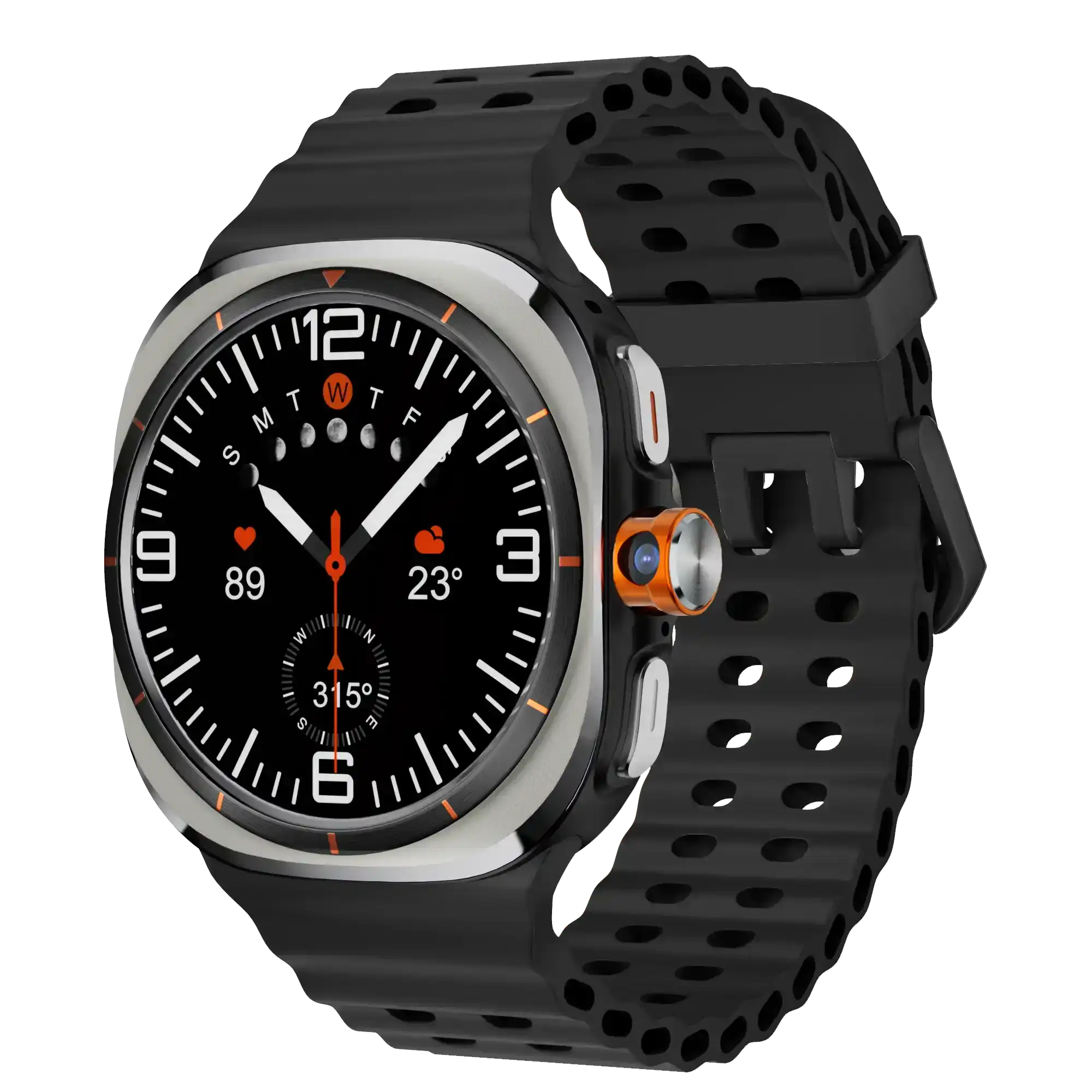 TUTT U8 Ultra 4G Android smartwatch with AMOLED display, black band, rotating camera TUTT