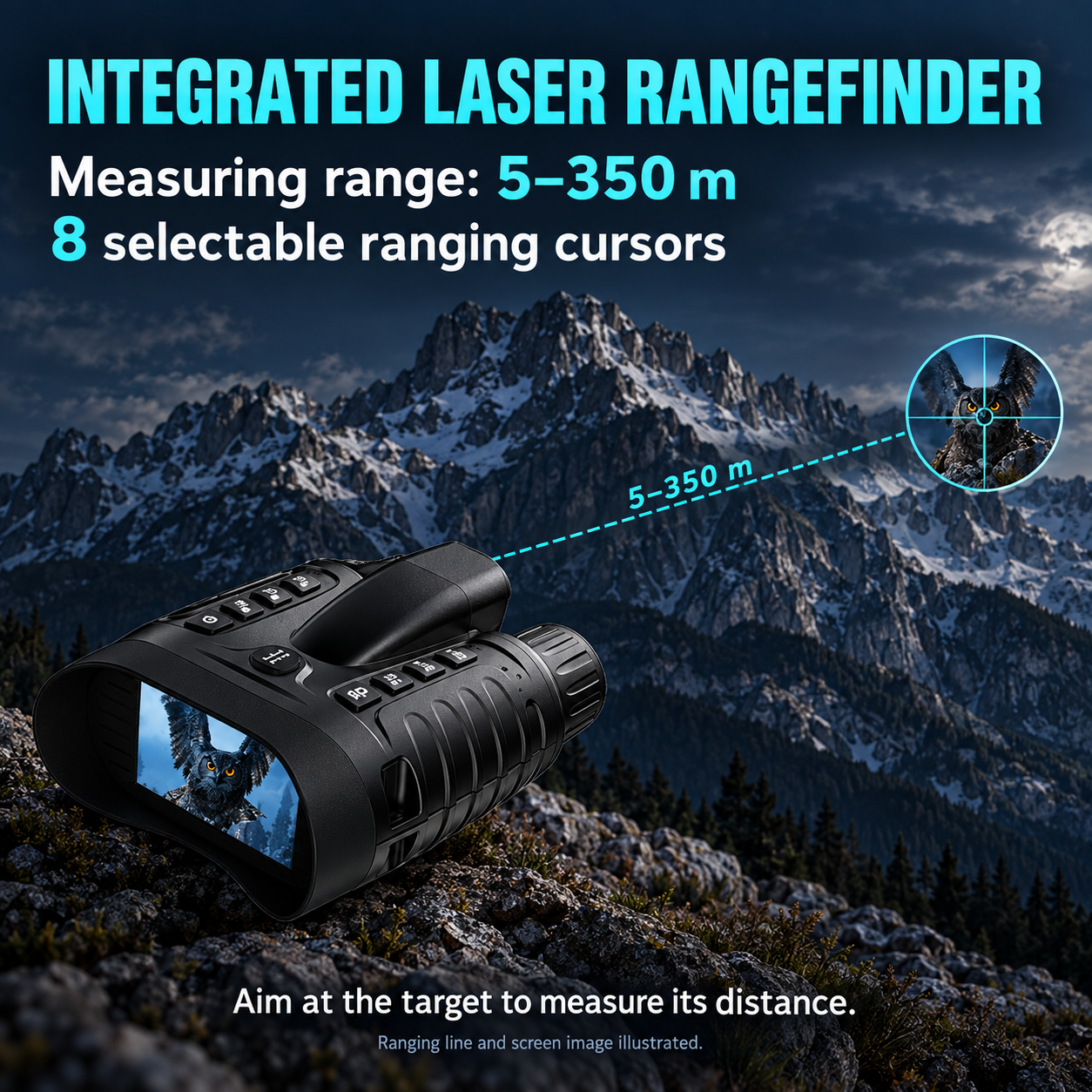Lunettes de vision nocturne infrarouge TUTT, télémètre laser, jumelles 4K IP54 32 MP, zoom numérique 8x NV2185 Plus 