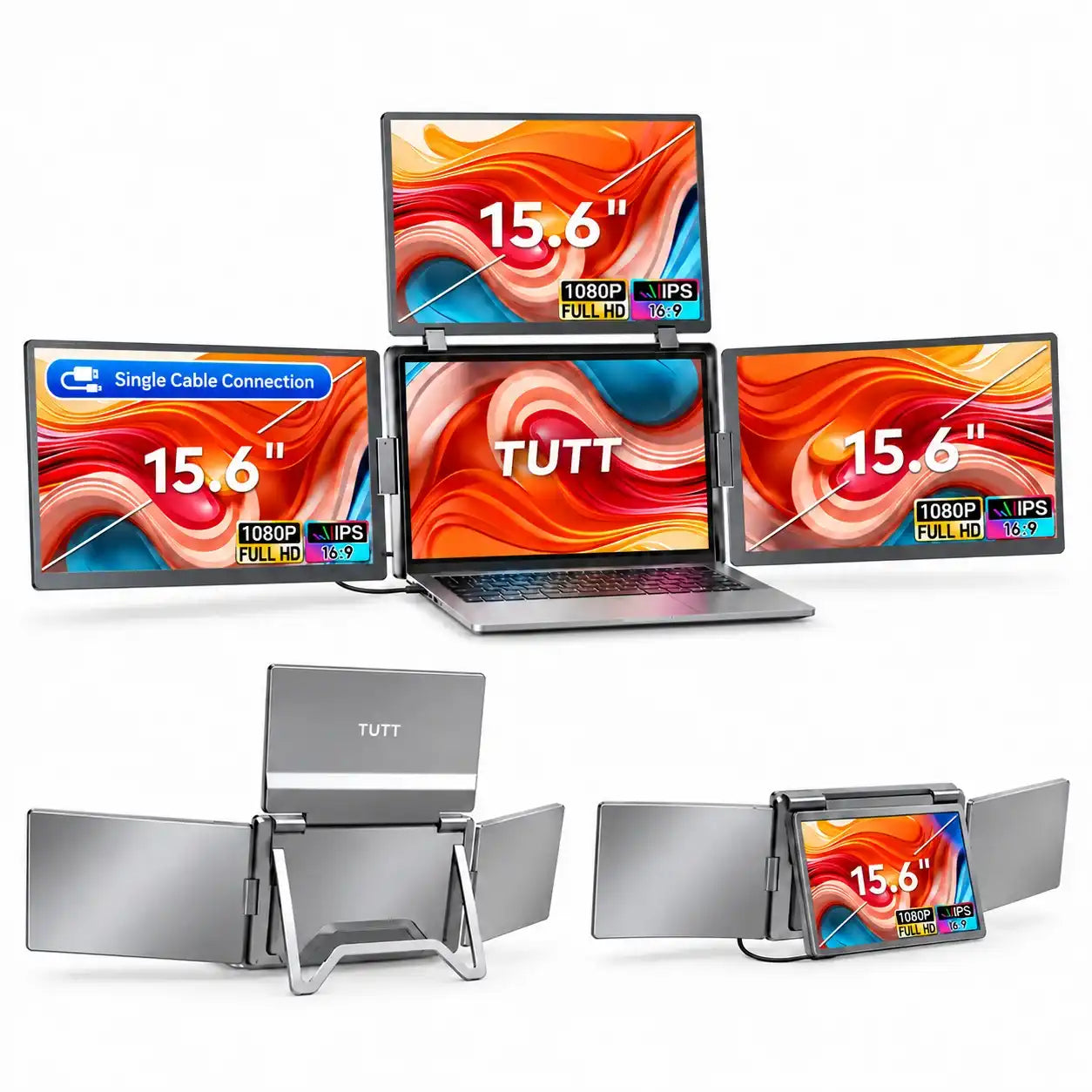Large Portable Monitor for Laptop, 14” Plus Triple Laptop Screen Extender
