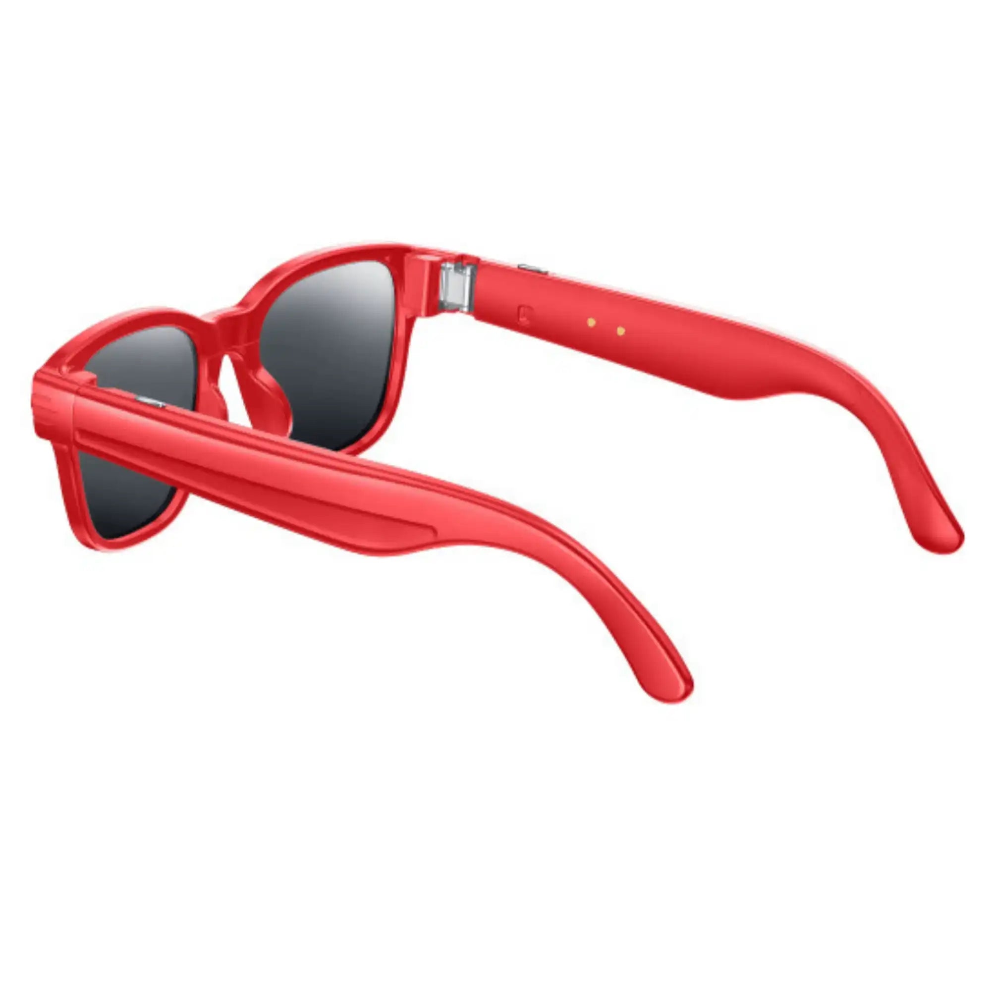 Red TUTT AI smart camera sunglasses with black lenses and sleek frame design TUTT