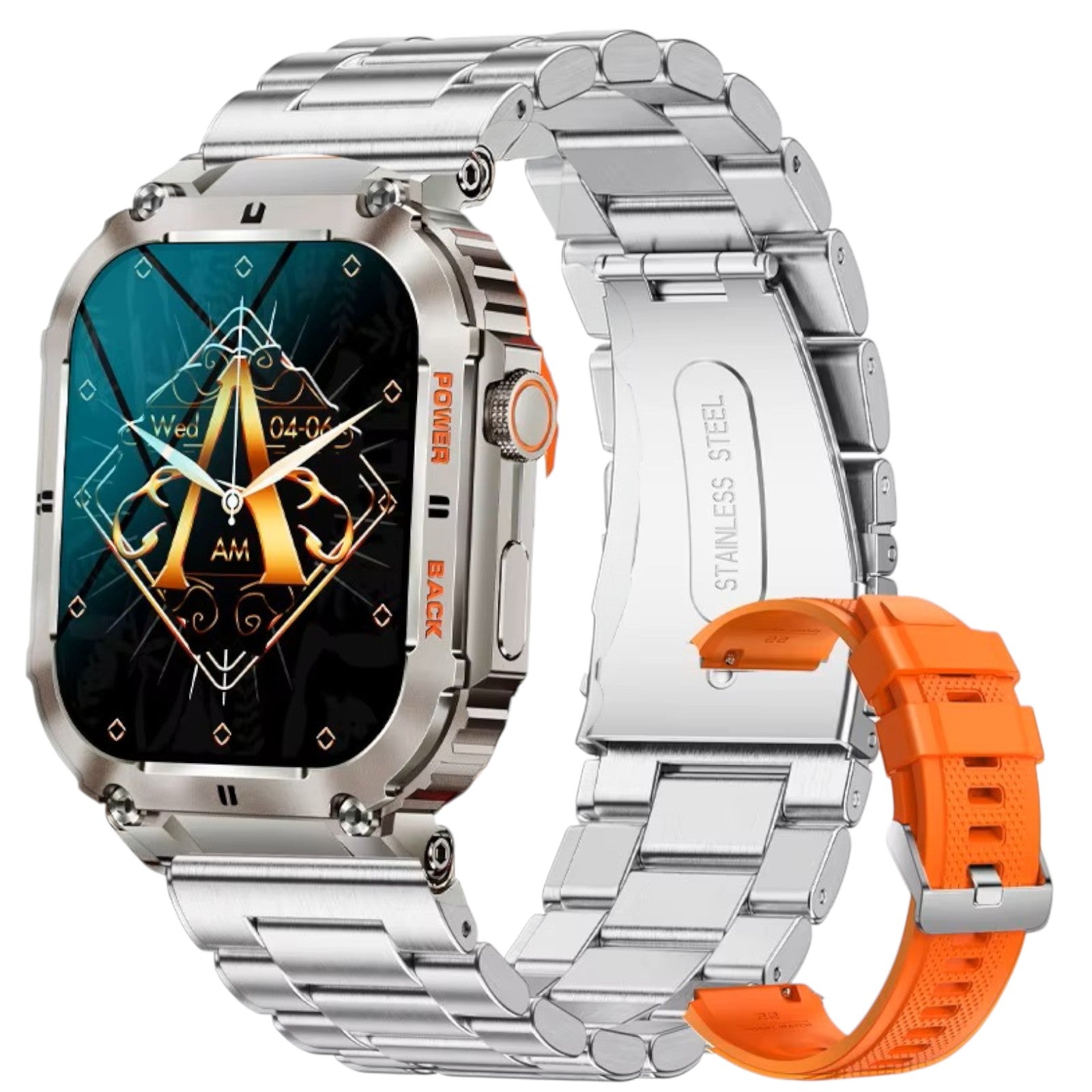 TUTT Military Smart Watch for Men | 3ATM Waterproof 1.96" Display,  Health & Fitness Tracker iOS/Android, | B8