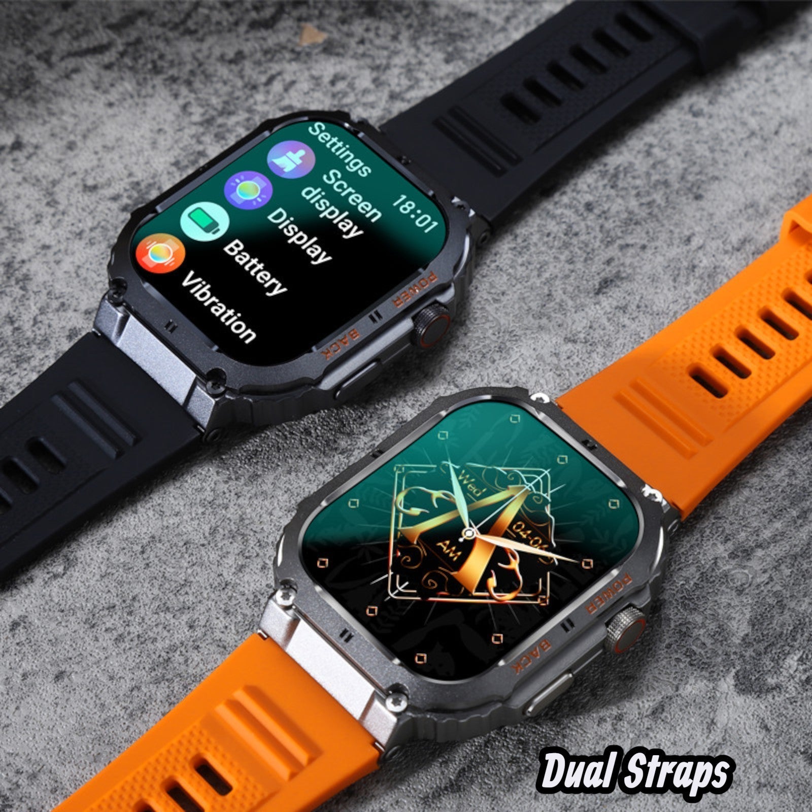 TUTT Military Smart Watch for Men | 3ATM Waterproof 1.96" Display,  Health & Fitness Tracker iOS/Android, | B8