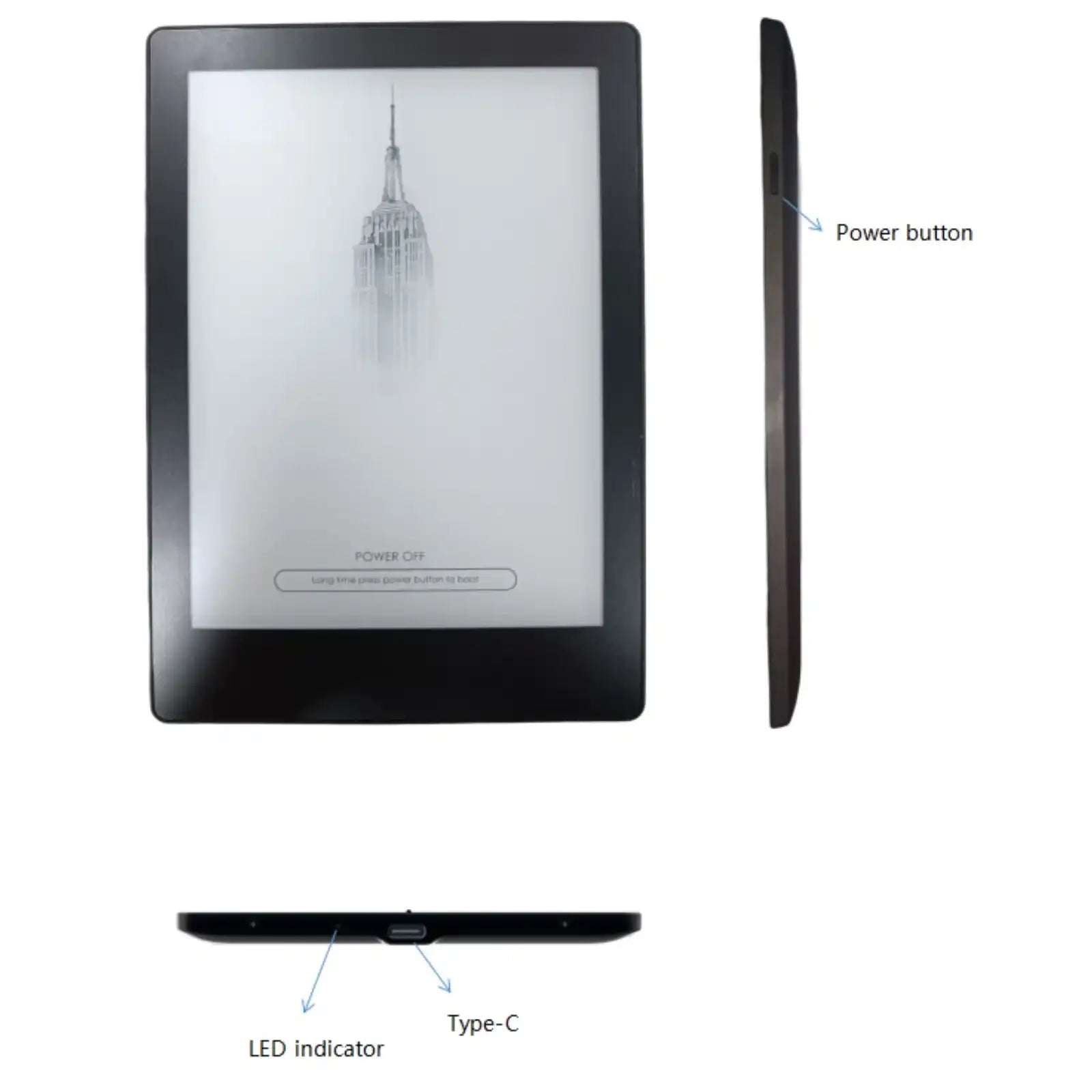 TUTT 6” eReader 32GB with Touchscreen | Ultra Light & Slim  E-Ink E6