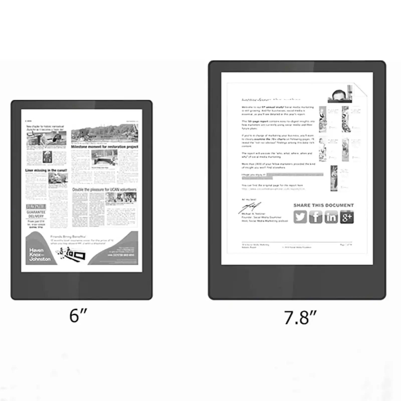 TUTT 6” eReader 32GB with Touchscreen | Ultra Light & Slim  E-Ink E6