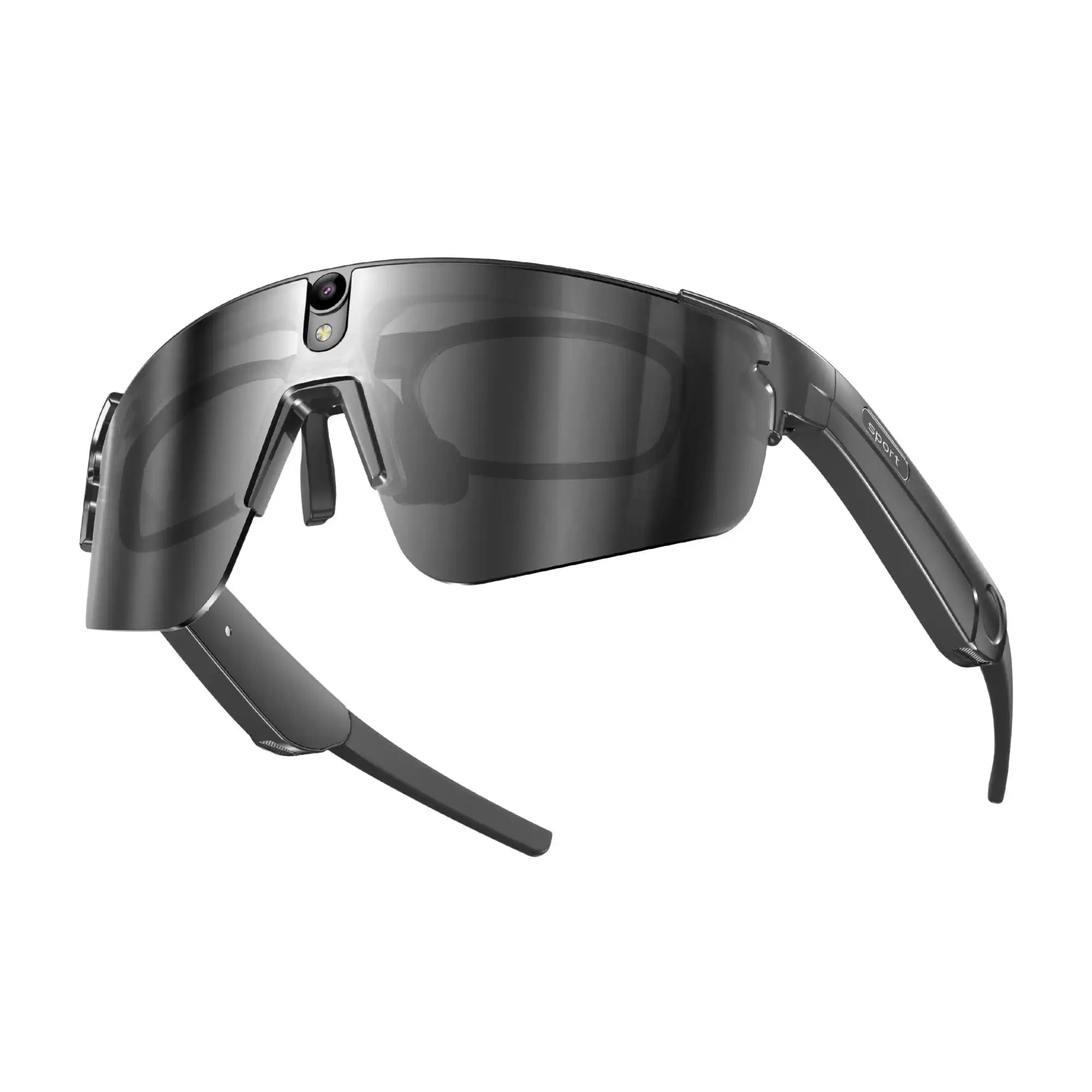 TUTT™ AI glasses with sleek black frame, built-in camera, and sport temples for hands-free tech on the go