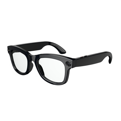 Black smart AI glasses with clear lenses and built-in camera, chat sunglasses TUTT