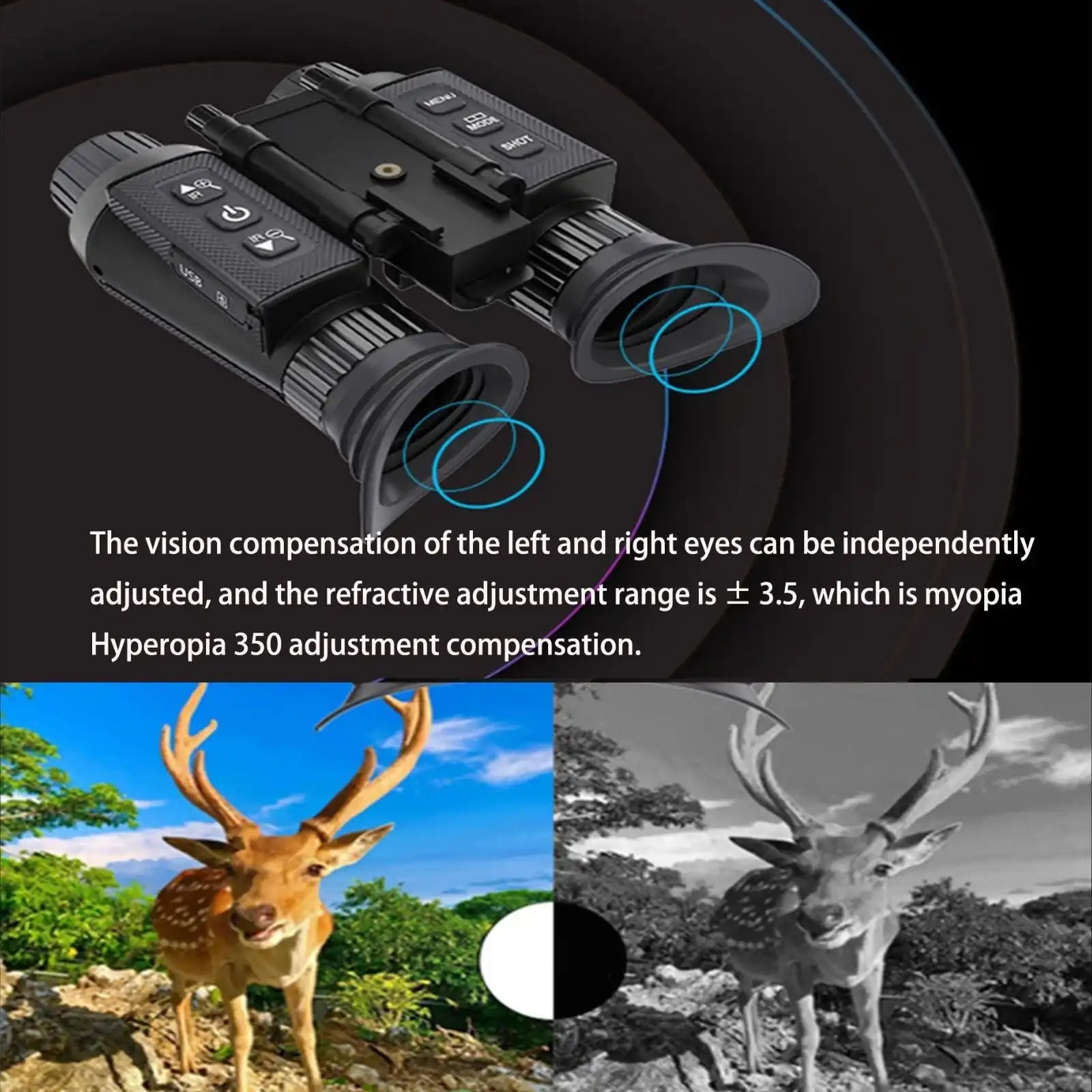 TUTT Night Vision Goggles 4k 3D infrared Binoculars Helmet-Mounted