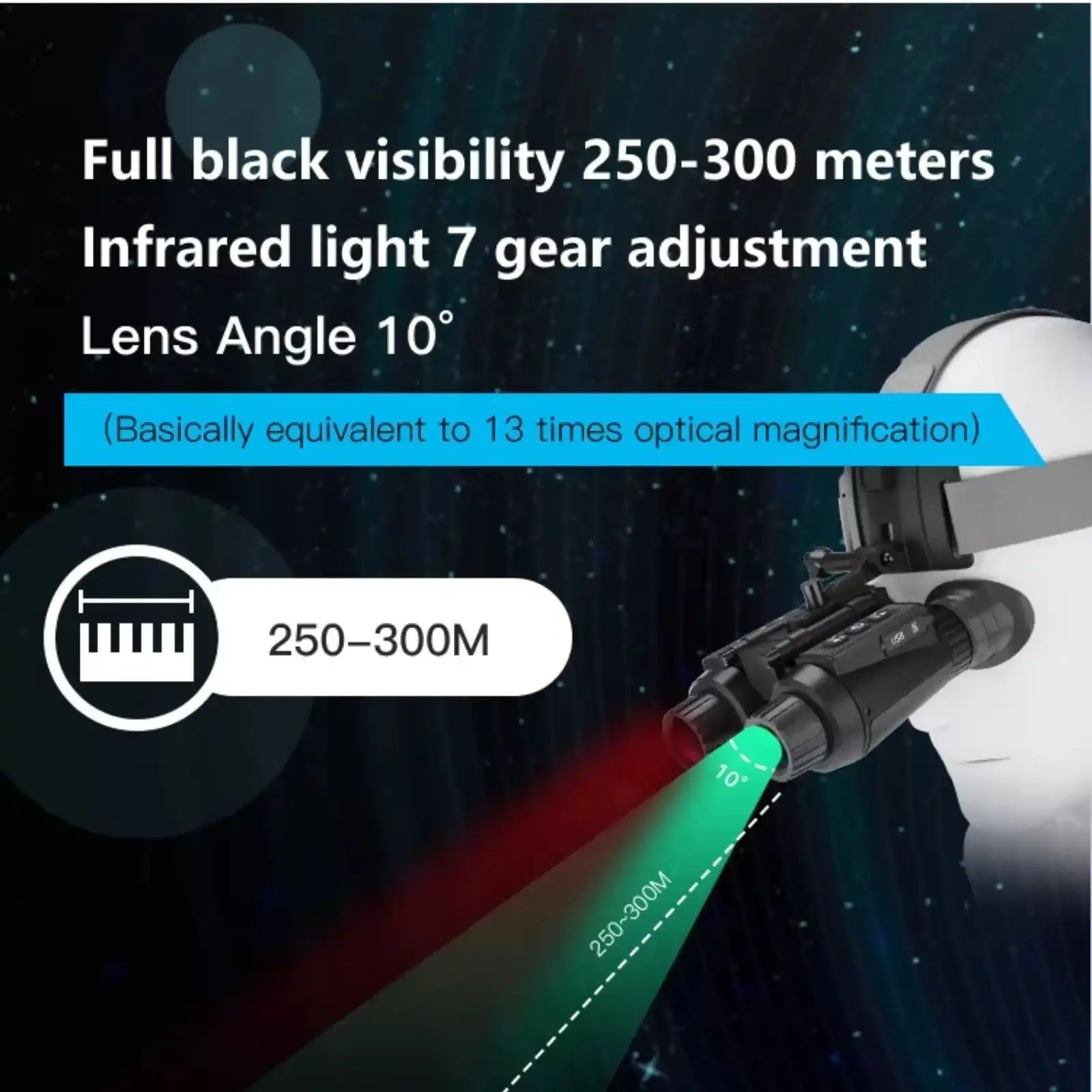 TUTT Night Vision Goggles 4k 3D infrared Binoculars camera Helmet-Mounted NV8300 SONY Starlight