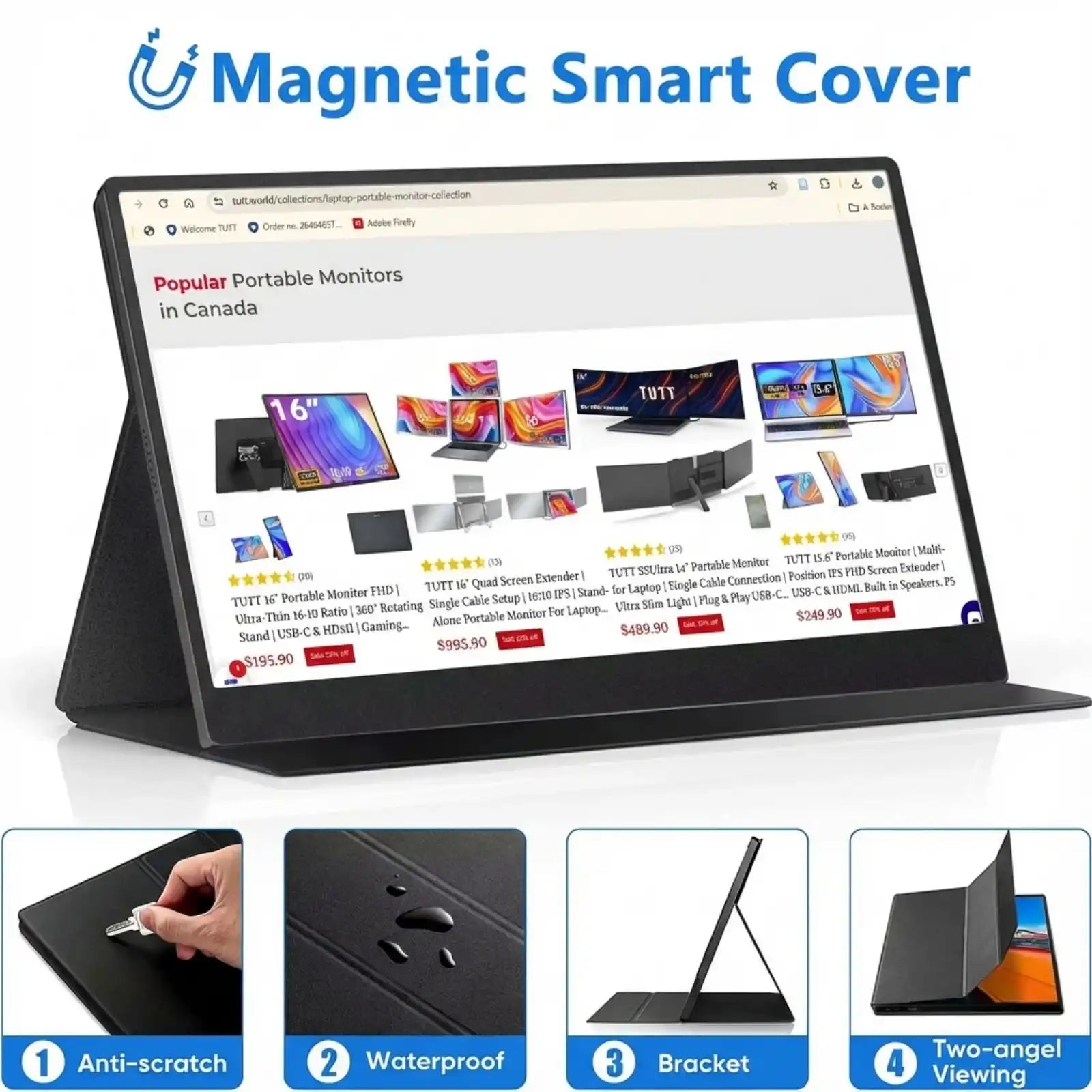 TUTT 13.3" OLED Portable Monitor – FHD USB-C IPS Panel, Screen Extender for Mobile Laptop | OL3