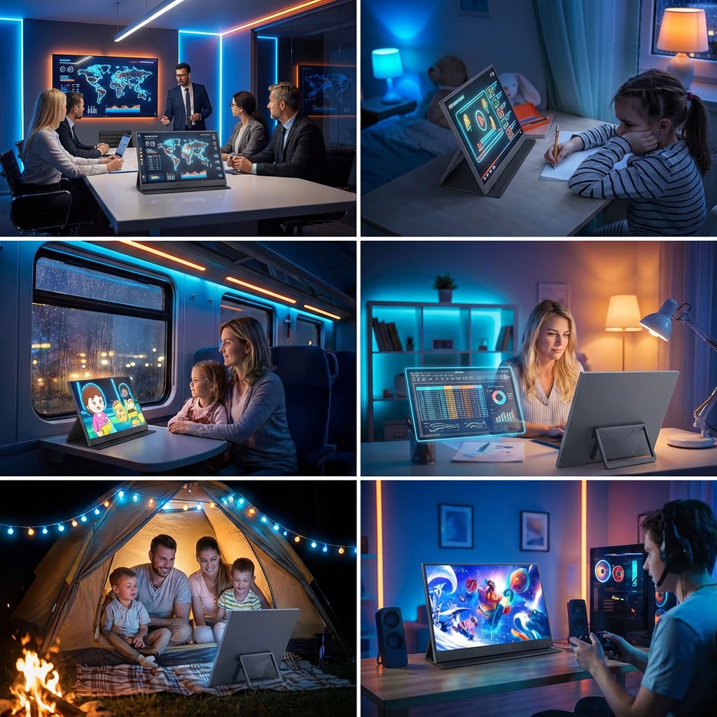 TUTT 23.8” 120Hz FHD Portable Monitor with Built-in Kickstand and VESA Mount S23 (12)