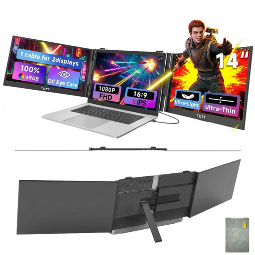 TUTT S8Ultra 14” Portable Monitor for Laptop | Single Cable Connection | Ultra Slim-Light | Plug & Play USB-C | Laptop Screen Extender for Mac/Win