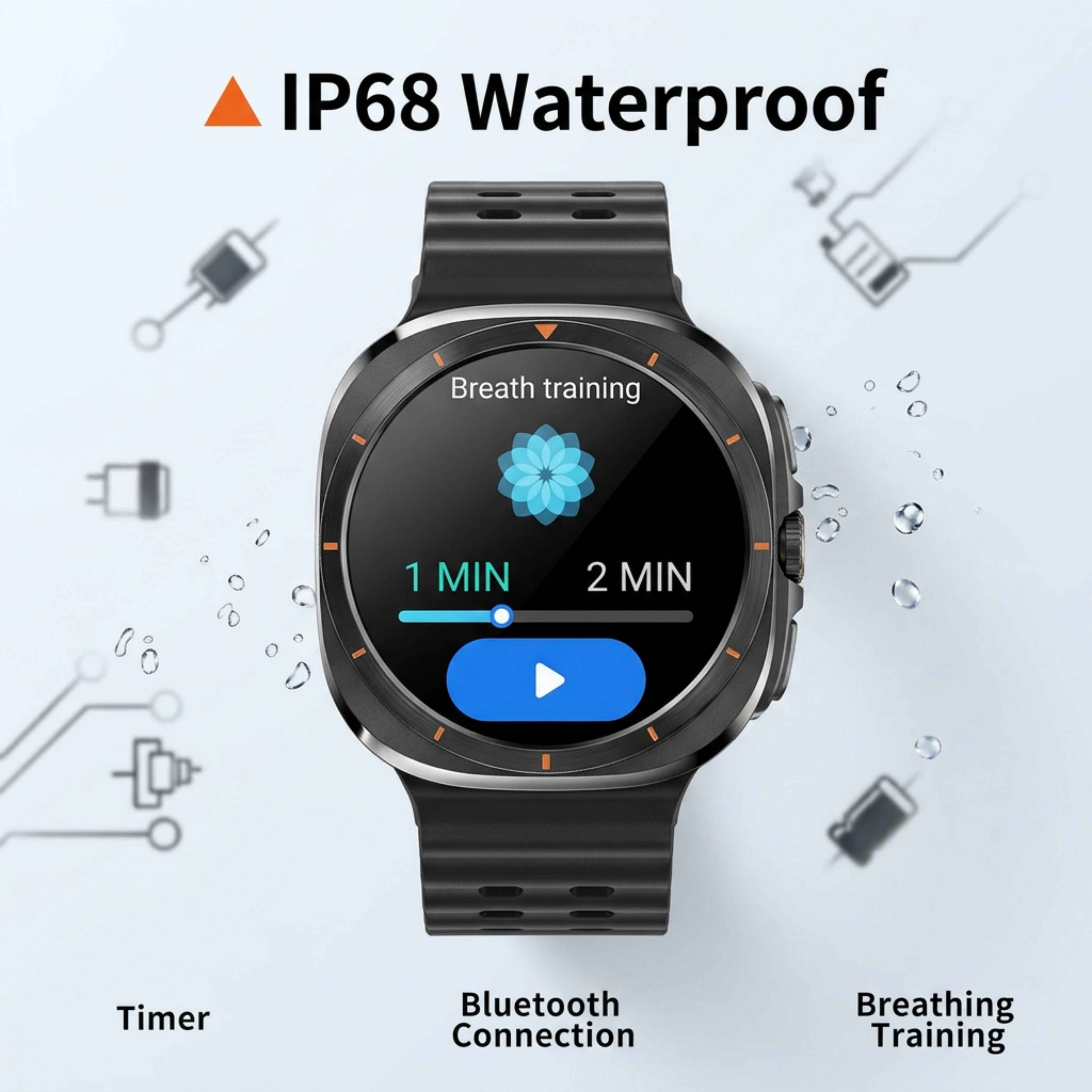Montre connectée TUTT W7 pour hommes et femmes | Écran AMOLED 1,43" | Montre connectée avancée pour le fitness et la santé 