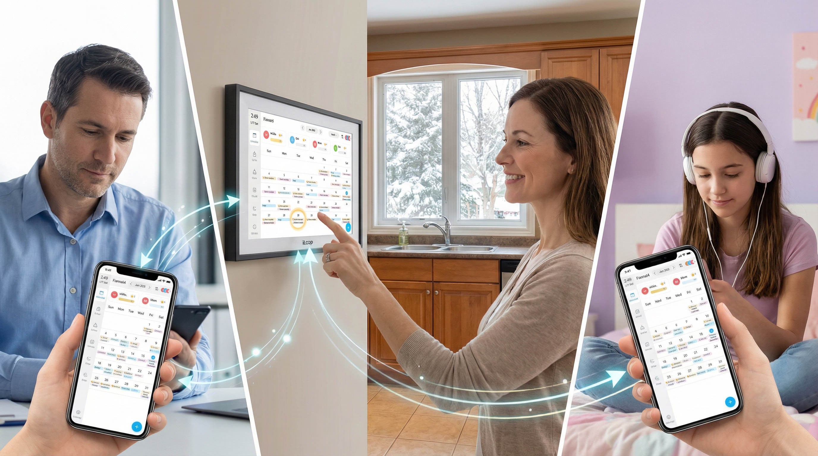 iLoop 15.6” Smart Digital Calendar & Family Organizer – FotoCube Edition