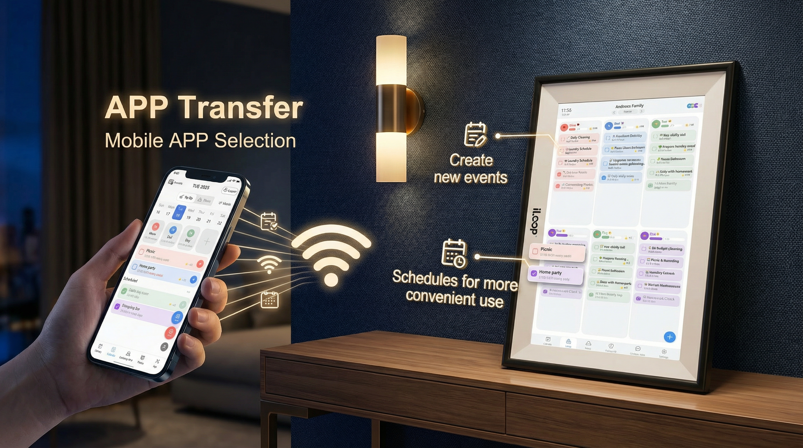 iLoop 15.6” Smart Digital Calendar & Family Organizer – FotoCube Edition