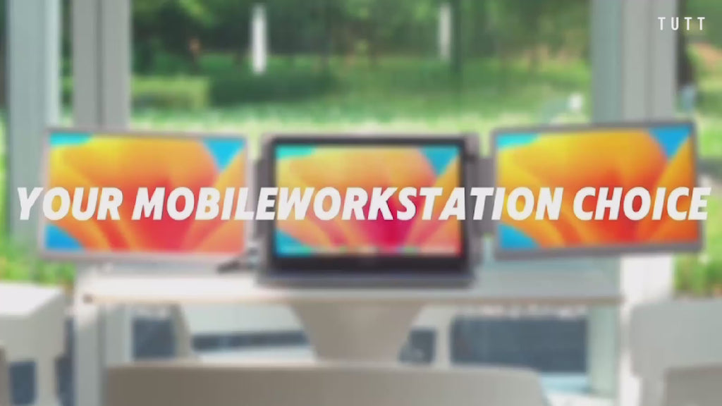 TUTT 15.6” Dual Portable Monitor | 16:9 Ratio FHD IPS Triple Screen Extender | Rotating Right Screen | Standalone | H5 Converter Cable | Windows, Mac OS – S10