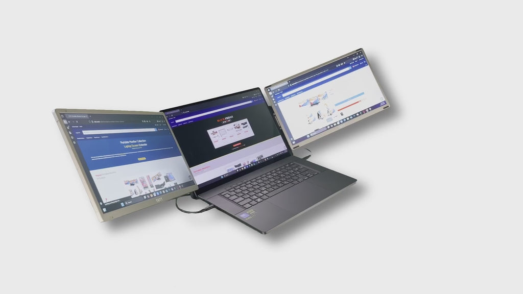 TUTT 15.6” FHD Portable Monitor – S6 Triple Screen Extender, USB-C/HDMI, 7 Viewing Modes | All Devices Compatible with Converter Cable (H5 Included)