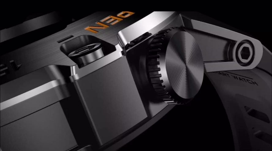 TUTT Smart Watch for Men Metal Case | Military Rugged Smartwatch BT Call Health & Fitness | 2 Straps (Rubber Metal) K52 LIGE