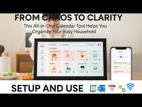 TUTT 15.6” Smart Digital Calendar & Chore Chart | Photo and Video Frame | Smart Touchscreen Display Family Organizer | 32+128GB SD Data Kit