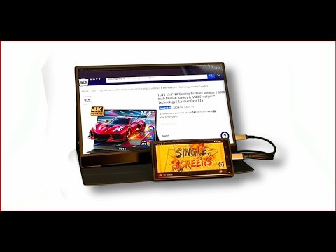 TUTT 15.6" 4K Gaming Portable Monitor | 8000 mAh Built-in Battery & AMD FreeSync™ Technology | Leather Case B15