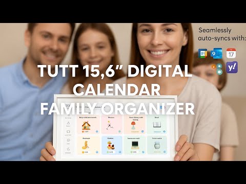 TUTT 15.6” Smart Digital Calendar & Chore Chart | Photo and Video Frame | Smart Touchscreen Display Family Organizer | 32+128GB SD Data Kit