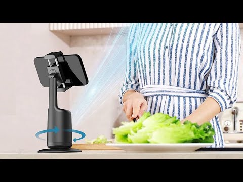 TUTT P1 Selfie Phone Holder Mount | Smart 360° Auto Face Tracking Gimbal Desktop Stabilizer Tripod | Adjustable Lens | No App, Gesture Control | Stable Base Smartphone Live Chat