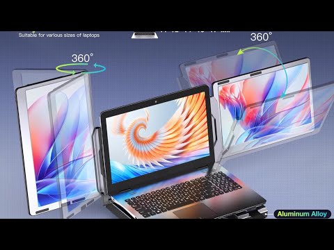 TUTT F2 Portable Laptop Monitor Screen Extender 14'' Inches  360° Rotation Stand, 1080P HD IPS Compatible Windows/Mac/Surface/Dex/Switch for 12-17” Laptop Built-In Speaker