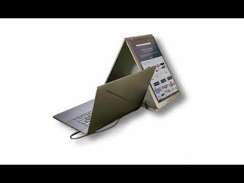 TUTT 16” Dual Portable Monitor | Single Cable Connection | 16:10 Ratio IPS, Stand-Alone Design | Windows, MacBook | S900