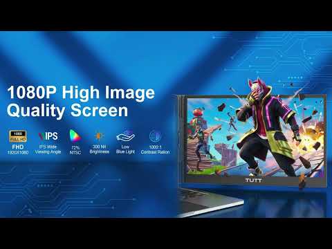 TUTT 14” Laptop Screen Extender | Ultra Thin Portable Monitor for Windows, Mac, USB-C & HDMI Devices, S8