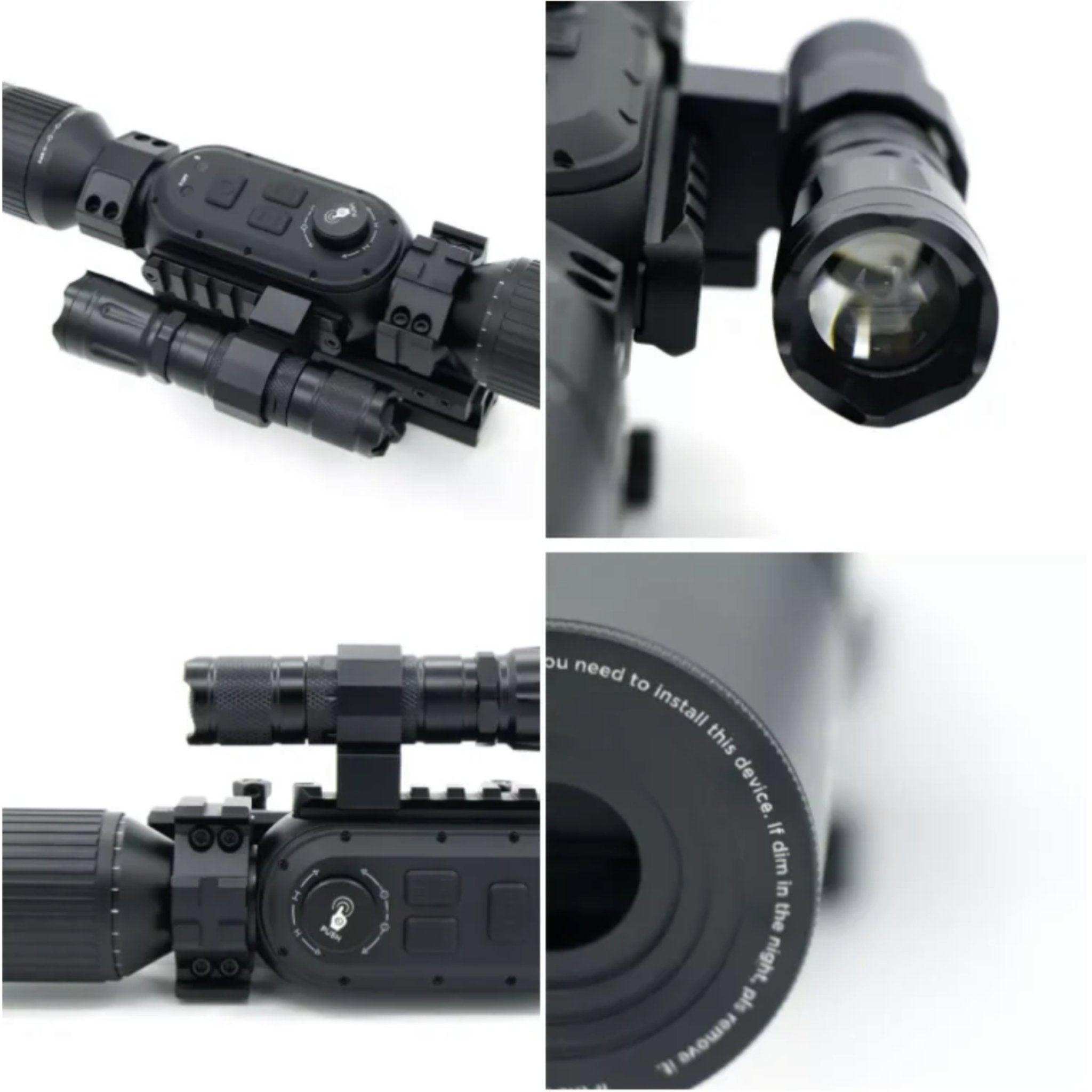 Tactical 3-24x Sony 4K digital day and night vision rifle scope with IR flashlight, close views TUTT
