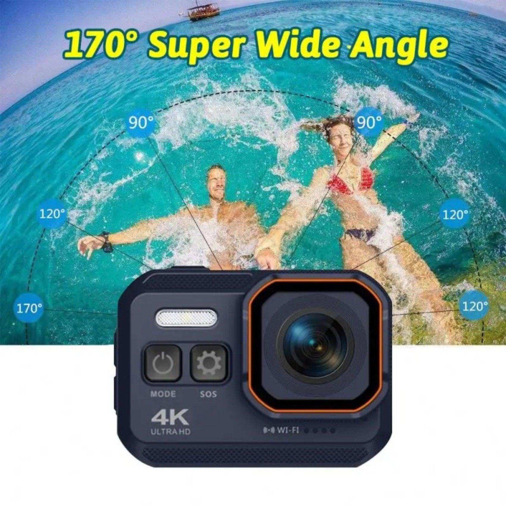 4K waterproof action camera with 170° super wide angle, underwater image, Wi-Fi, TUTT