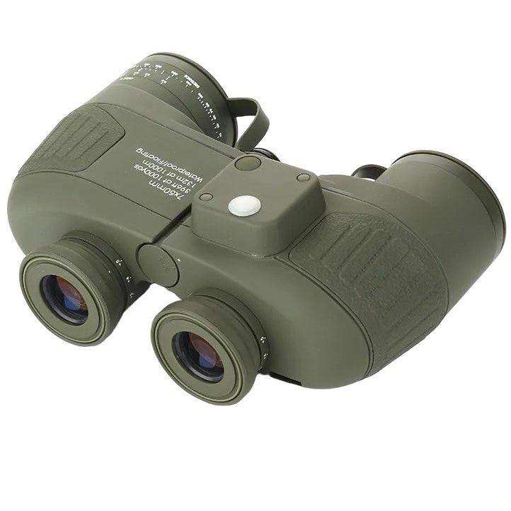 Olive green rugged waterproof 7x50 binoculars with internal rangefinder and compass TUTT