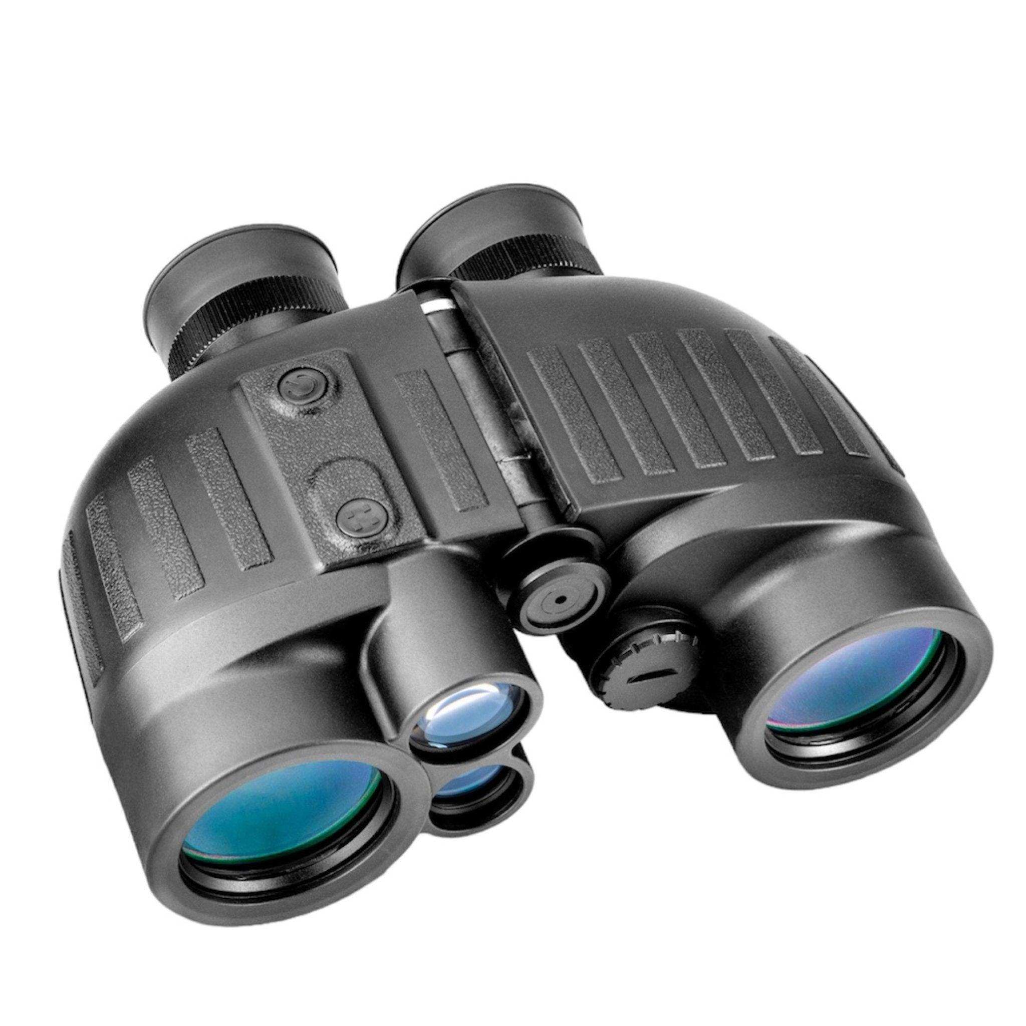 Black laser range finder binoculars 8x40 for hunting and marine use, isolated on white, TUTT