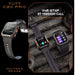 TUTT C20 Pro military rugged smartwatch with black strap, showing HD display, fitness and call features, outdoor tactical design. TUTT