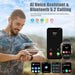 Man using TUTT C20 Pro men’s rugged smartwatch with AI voice assistant and Bluetooth calling outdoors, phone and smartwatch screens displayed, fitness and tactical features visible. TUTT