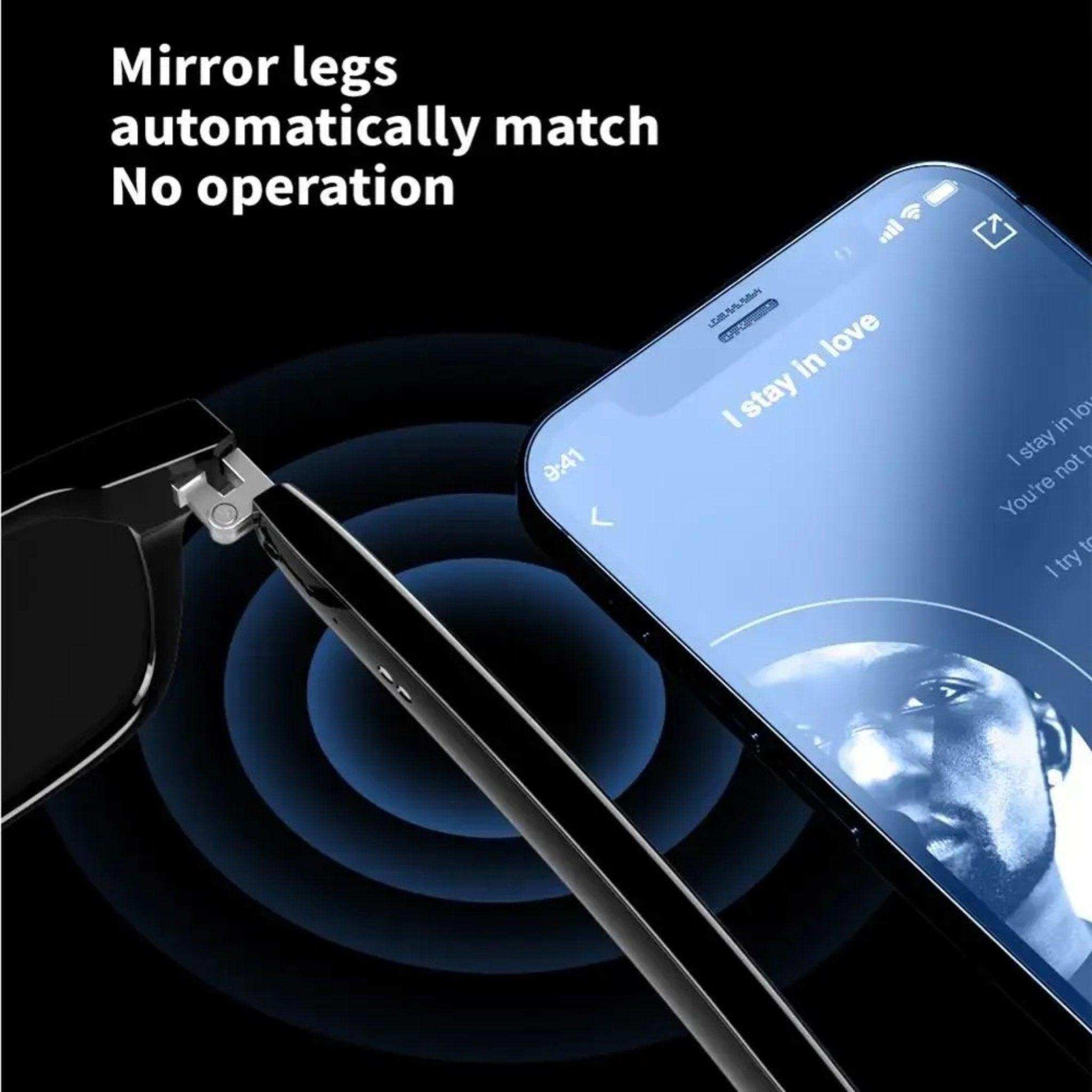 Bluetooth smart anti-blue ray glasses sync with smartphone, dark background, TUTT