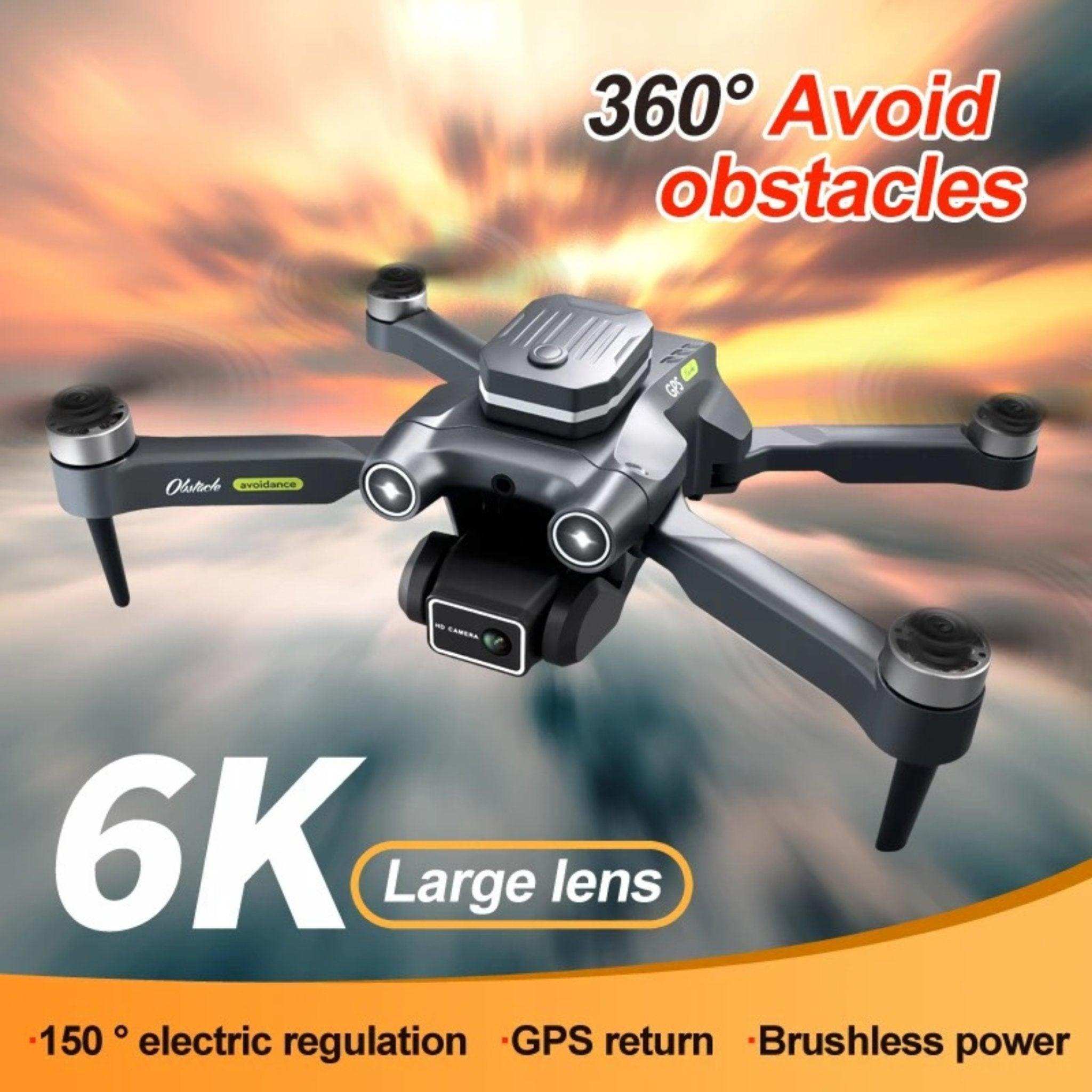 6K HD camera drone with foldable arms, obstacle avoidance, brushless motor, and GPS TUTT